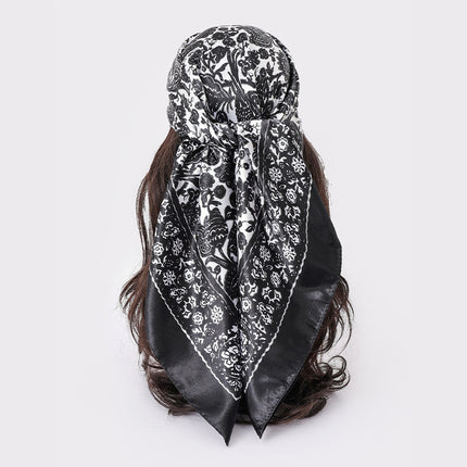 Spring and Autumn New Large Square Scarf Large Silk Scarf Decorative South Korea All-match Women's Scarf Headscarf Scarf Chic Style Hair Belt Art