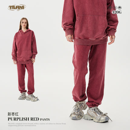 Tilani Batik Heavy Weight 420g Hooded Sweatshirt Casual Sportswear Suit Men's and Women's Hoodie Sweatshirt Two-Piece Set