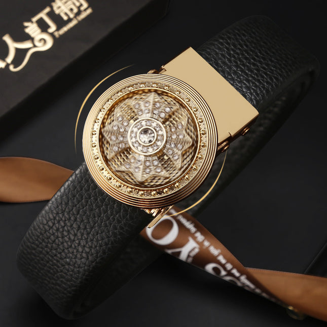 Belt Men's Internet Fashion Fashion Trendy Belt Young Fashionable Jeans with Imitation Leather Automatic Buckle