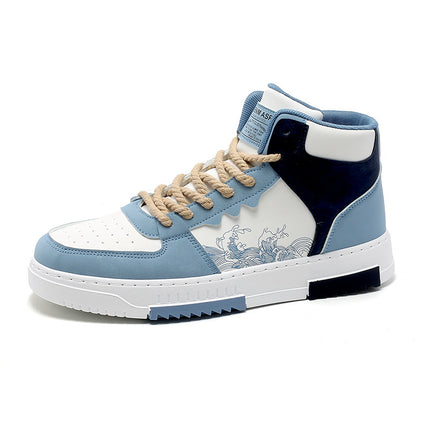Men's Shoes Autum New High-Top Sports and Leisure Korean Style Trbottomyy Versatile Youth Thick-Soled Board Wholesale Aj Trbottomy Shoes