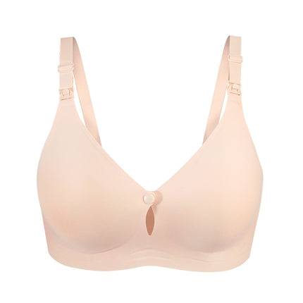 Summer factory wholesale front buckle lactation bra thin no steel ring jelly glue postpartum lactation underwear