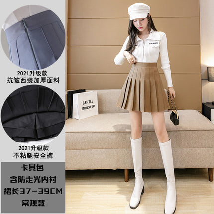 Half-Length Pleated Skirt Spring and Summer 2026 New Style Black Plus Size Autumn and Winter Plaid Korean Style High-Waisted A-Line Short Skirt