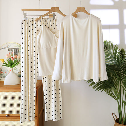 New month clothing spring and summer modal three-piece long sleeve trousers pregnant women nursing pajamas a generation of hair