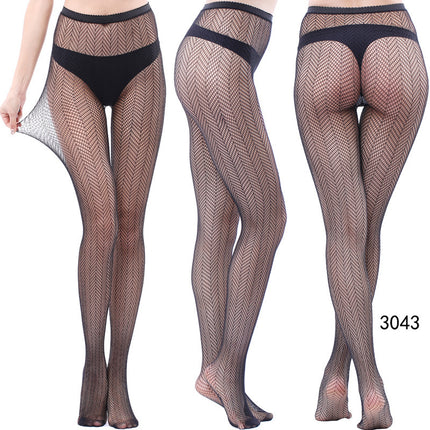 Factory In-Stock European and American Style Pantyhose, Summer Fishnet Stockings, Fashionable Girls' Sexy Patterned Jacquard Lace Hollow-Out Retro