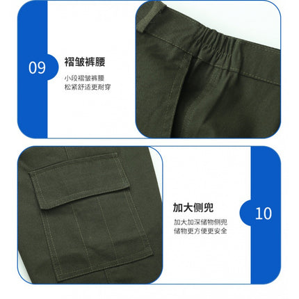 Wear-resistant work clothes suit men's labor protective clothing fashion thickened welding anti-scald building workshop work uniform order DR