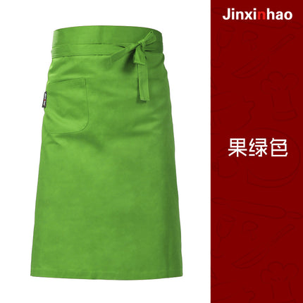 Chef's Half-length Apron Men's Waist Short Rear Kitchen Work Clothes Catering Work Uniform