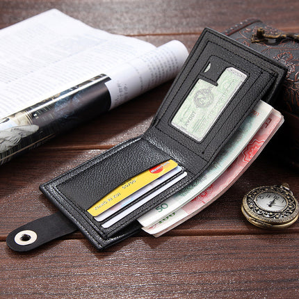 2023 popular casual creative trend men's short wallet magnetic buckle ultra-thin multi-card cross-border foreign trade business card holder