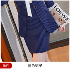 1008 blue striped skirt / S