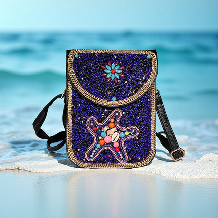 Bohemian Women's Mobile Phone Bag Xinjiang Inner Mongolia Yunnan Tourist Souvenirs Retro Heavy Industry Rice Bead Shoulder Bag