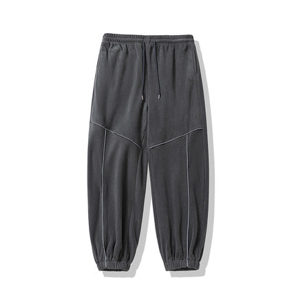 Autumn and Winter New Trendy Brand High Street Reflective Line Leggings Sweatpants Men's Loose Casual Versatile Polar Fleece Beauty