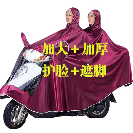 Electric Car Raincoat Men's and Women's Motorcycle Battery Car New Special Double-Person Long Full-Body Anti-Rainstorm Poncho