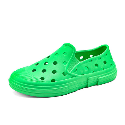 Cross-border Hole Shoes Men's and Women's Non-slip Deodorant Soft Bottom EVA Board Shoes Black Summer Breathable Slip-on Casual Shoes