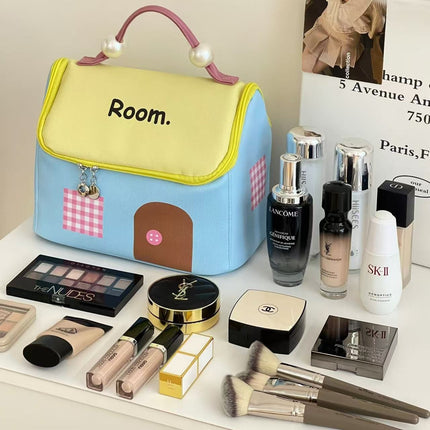 Cosmetic Bag Large Capacity Cute House Bag Portable Toiletry Bag Travel Storage Business Travel Makeup Storage Bag