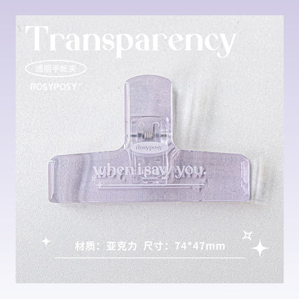 RosyPosy Soft Saw You Clip Transparent Air Acrylic Hand Account Clip Receipt Clip Sealing Clip