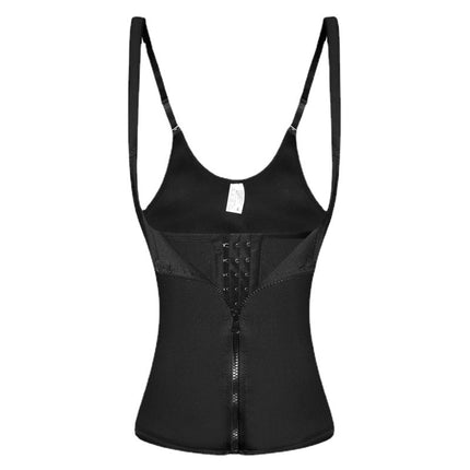 European and American plastic waist belly contracting sweat zipper vest neoprene figure Management Women's Fitness sports waist shaping clothes