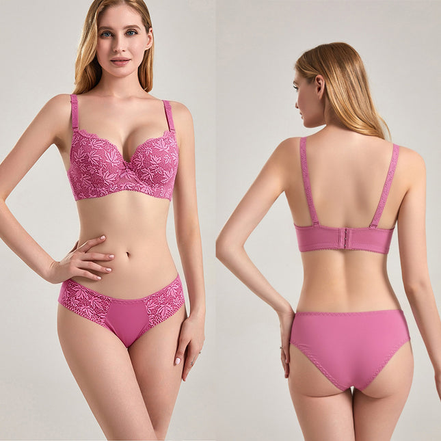 Factory Direct Sales Cross-Border Foreign Trade Plus-Size Bra Set, Fashionable Lingerie, Comfortable and Sexy French Lace Bra Set
