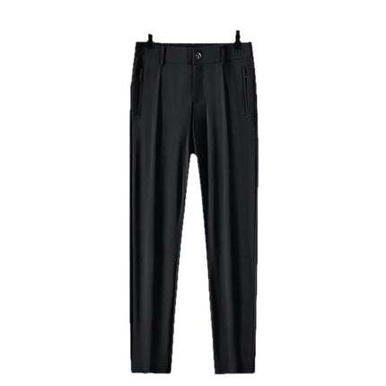 2025 Summer Thin Men's Pants Stretch Pants Summer Business Casual Ice Silk Summer Pants Drapey Light Luxury Pants