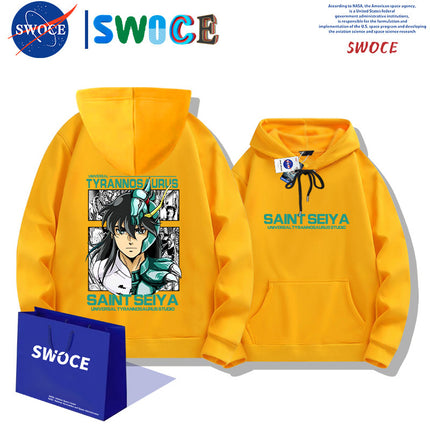 Saint Seiya Purple Dragon Hooded Sweater Men's Spring and Autumn Japanese Anime Young Student Loose Hoodie Jacket