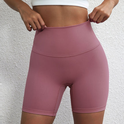 Wholesale Women's Slim Yoga Riding Shorts Sanding High Elastic Sports Fitness Quarterpants Inside Pocket Short
