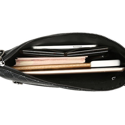 Clutch Bag Men's Large Capacity Mobile Phone Soft Leather Men's Clamp Bag New Fashion Retro Envelope Bag Clutch Bag
