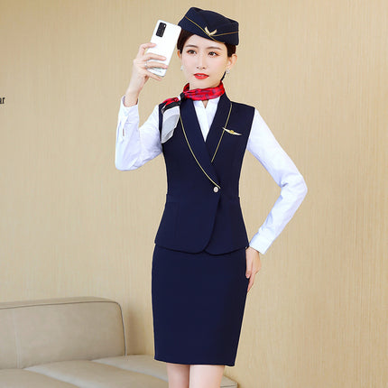 Hotel Attendant Work Clothes Front Desk Cashier Property Beauty Reception Tooling Business Suit Women's Suit Formal Suit