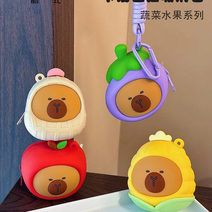 New Kapibala Vegetable Coin Purse Earphones Mini Storage Small Wallet Children's Cartoon Creative Bag Pendant