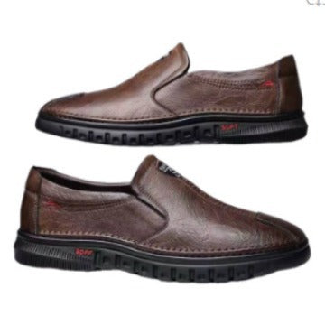 Cross-Border Men's Shoes, Breathable Leather Shoes, Business Fashion, Soft-Soled Casual Men's Shoes, Middle-Aged and Elderly Dad's Shoes, Doudou Men's Shoes