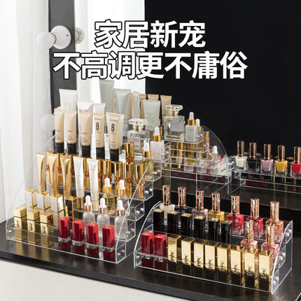 Nail Polish Display Stand Transparent Ladder Rack Nail Art Shop Display Nail Polish Layered Storage Rack Storage Rack Multi-Layer Storage Rack