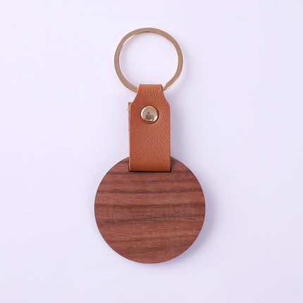 in stock Homestay Creative Leather Wooden Keychain Couple Keychain Creative Car Pendant