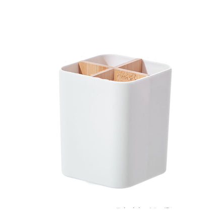 Creative pen holder bamboo and wood compartment storage box large capacity stationery pencil watercolor pen finishing box cosmetic brush storage bucket