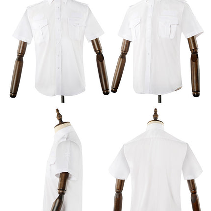 Security summer short sleeve shirt men's half sleeve plus size work clothes summer property concierge uniform shirt suit