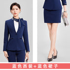 Blue suit + skirt / S
