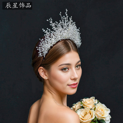 Star CX193 silver rhinestone alloy handmade hair band bridal bridesmaid wine dress headdress wedding dress hair band