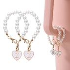 A / [M-051] [2] Pearl chain white love letter card