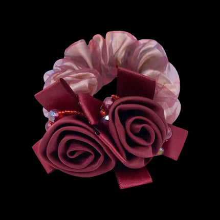 Hair Accessories Juanyuan Yarn Flower Large Intestine Hair Ring High-grade Sense Mother's Coil Hair Ball Head Flower Simple Hair Rope High Elastic Hair Rope