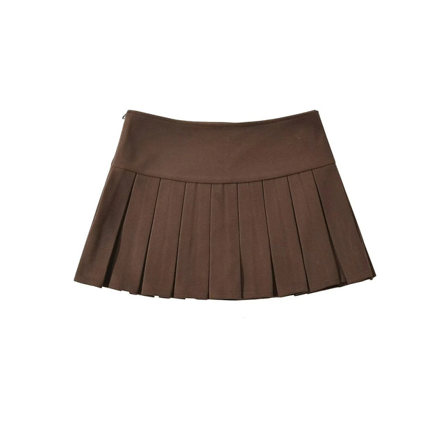 French Style Autumn and Winter Woolen Wide-brimmed Pleated Skirt Women's All-match Anti-naked Skirt Mini Skirt