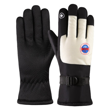 Winter Ski Gloves Motorcycle Warm Fleece-Lined Thickeneded Cycling Waterproof Windproof Cold Anti-Slip Rainproof Outdoor Gloves