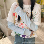 Labeled pleated sleeves*blue / One size fits all