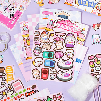DIY Quiet Book Cute Cat Girl Children's Handmade DIY Pop-Up Toy Book