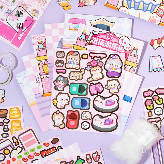 DIY Quiet Book Cute Cat Girl Children's Handmade DIY Pop-Up Toy Book