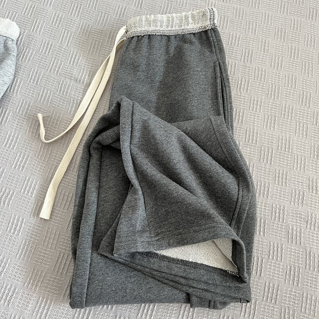 All-match artifact terry pants spring and autumn new recommended women's casual straight pants mop pants all-match pants