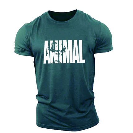 Trendy Cotton Elastic Loose Muscle Training Brothers Clothes Summer Fitness Sports T-shirt Short Sleeve Men's Running Half Sleeve