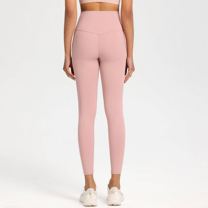 Trendy Women's Yoga Pants for Outdoor Wear, Tight-Fitting Breathable Sports Fitness Leggings, High-Waisted, Hip-Lifting, Cropped Length