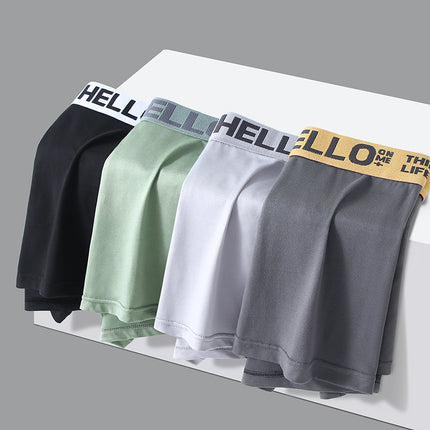 [New Hot Products] Men's Underwear Men's Boxer Briefs Youth Mid-Waist Boxer Briefs Boys' Large Size Pants Shorts