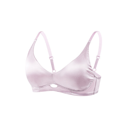 Tangge Silk Underwear Without Steel Rim 19 Mm Double-sided Satin Mulberry Silk Thin Chicken Heart Push-up Bra