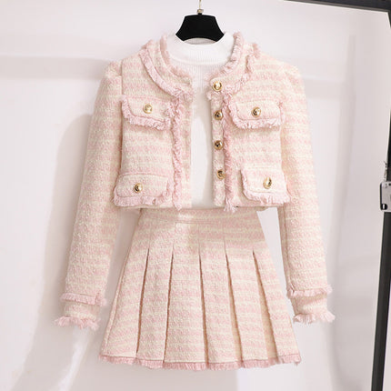 Small Chanel Style Dress Women's Autumn and Winter 2024 New Hot Style Elegant Small Style Small Dress Two-piece Set