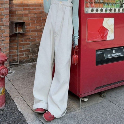 Retro Age-Reducing Overalls for Women Spring and Summer 2025 New Loose Lazy Style Wide-Leg One-Piece Jeans