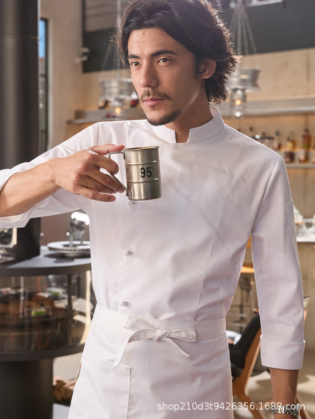 Chuyibang New Chef Uniform Men's Long-Sleeved Autumn Restaurant Kitchen Hotel Baking High-End Suit Workwear