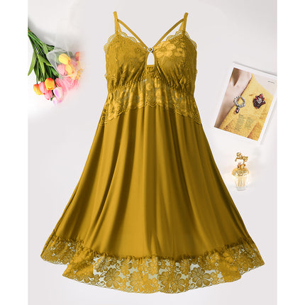 Factory Direct Sales Summer Nightgown, Pajamas, Female Sexy Backless Suspenders, Pure Lust Style Home Clothes Two-Piece Set, One Piece Drop Shipping