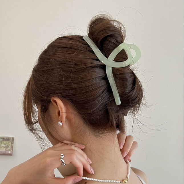 South Korea Vintage Morandi Jelly Color Large Grab Clip Women's Summer Niche Elegant Hair Grab Back of Head Hairpin Shark Clip